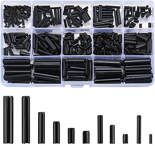 460 Pezzi Perno di Tensione a Molla, Molla Spine, Assortimento Spine Elastiche, Perno con Intaglio, Diviso Perno di Centraggio, Molla Rullo Perno Acciaio al Manganese - M1.5/M2/M2.5/M3/M4/M5/M6