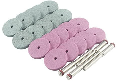 Luo ke 20 Pcs 1/8 Inch Shank Mini Silicon Carbide Grinding Wheels | Premium Abrasive Stone Mounted Grinding Wheel for Metal, Aluminum, Steel, Alloy, Glass, for Dremel Rotary Tool