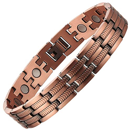 BioMag Bracelet Magnétique en Cuivre pour Homme, Aimants Ultra Puissants, 21,6 cm Réglable avec Outils