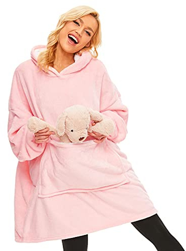 Gentlewarm übergroße Hoodie Sweatshirt mit Kapuze, Super Weich und bequem Flanell Damen Kapuzenpullover Hoodie Decke für Erwachsene, Männer, Frauen, Teenager