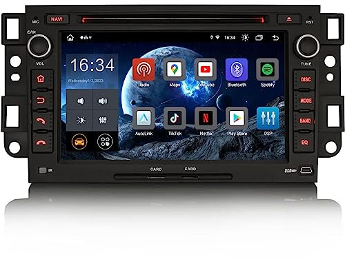 Erisin 7 Pulgadas 8-Núcleos 4GB+64GB Android 14 Radio Coche CD Reproductor GPS Navegación Estéreo para Chevrolet Aveo Captiva Epica Soporte CarPlay Android Auto DSP Bluetooth WiFi Dab+ FM USB OBD2