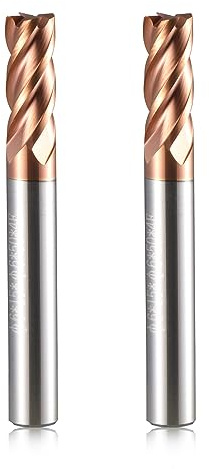 6mm CED Fräser Schaftfräser Hartmetall 4-Flöte, 2 Stücke TiSiN Coat Spiralfräser Bit VHM CNC Bohraufsätze/Schaftfräser Bit, 55 HRC Schneide Drill Fräser Bit für Stahl, Aluminiumlegierung, Kupfer