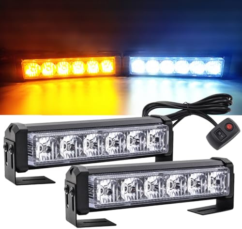 2 en 1 LED Lampe Stroboscopique 12V 24V Lumière Avertissement Stroboscope Bar avec Interrupteur pour Voitures, Bateaux, Camions.