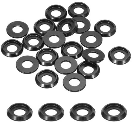 QUARKZMAN Rondelles Fraisées à Coupelle Conique M6, Diamètre Du Trou 6 mm / 0,24Joints en Aluminium Joint de Rondelle de Tête de Coupelle pour Vis Rc/Fpv/Pc/Drone, Paquet de 20 (Noir)