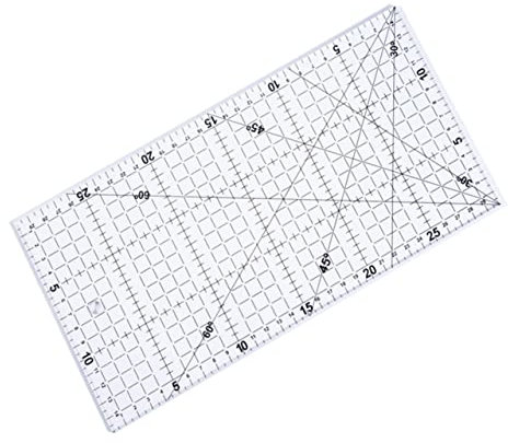 Operitacx Quadratisches Lineal Aus Acryl Maße Präzise Skala Mit Klaren Linien Für Schneiden Und Nähen Von Kleidungsstücken Inklusive Gradmarkierungen