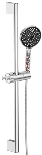 YEAUPE PRO Set di aste per doccia con doccetta da 1,6 m e supporto, in acciaio inox, 60 cm, con doccetta a mano, supporto per doccia e tubo doccia da 160 cm, soffione doccia con 6 tipi di getto,