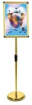 HACSYP Verstellbarer Schilderständer, Plakatbodenhalter mit robustem Sockel, Werbedisplay for Hochzeiten/Geschäftsveranstaltungen(Color:Golden,Size:32 * 45cm)