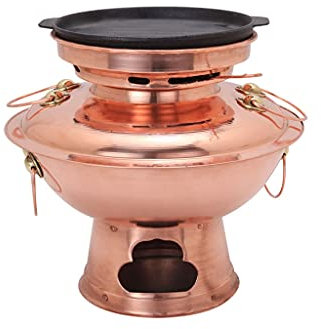 Kochtopf, traditioneller heißer Topf, Kupfer-Hot Pot, Verdickung Haushaltskohle, altmodischer Herd, Holzkohle, Grillen, einteiliger Mandarinententopf, alter Peking-Kupfer-Shabu-Topf,