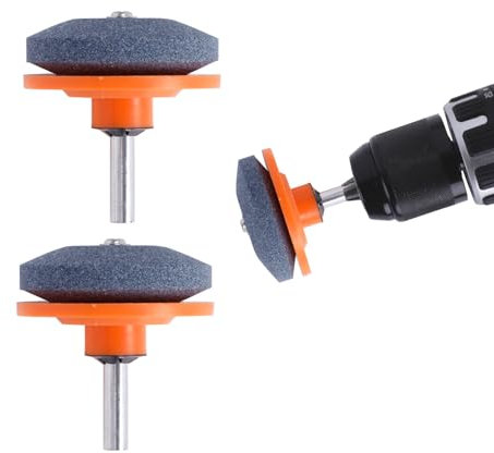 WISEPRO 2Pcs Lawn Mower Blade Sharpener, Heavy-Duty Universal Tool Sharpener for Rotary Lawn Mowers Spades,Hoes,Lawn Edgers Tool Garden Tools ＆ Compatible with Power Drill Hand Drill