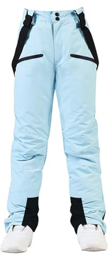 HOUZONIY Skihose für Damen, Thermo Snowboardhose, Outdoorhose für Damen, Verstellbarer Bund, mit abnehmbaren Hosenträgern, Skibekleidung
