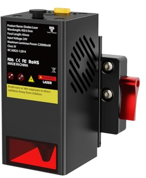 Lasermodul Kit 20W optische Leistung, 96W Compressed Spot Fixfokus-Lasermodul mit Luftzufuhrdüse Laser Cutter Modul Kopf für Laser DIY Schneiden Graviermaschine
