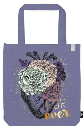 moses. Shopper, Romantasy Tragetasche aus 100% Baumwolle, Große Büchertasche im New Adult Design, mit passendem Metall-Anhänger