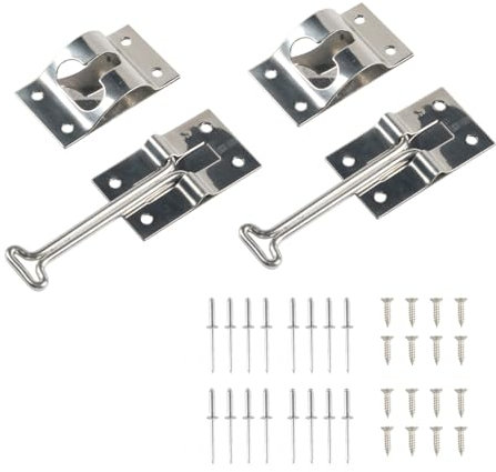 Glanhbnol Edelstahl Wohnmobil Türhalter Verriegelungen Für Anhänger Wohnmobil Lastkraftwagen 10 2 cm Bis 15 2 cm Türverriegelungen T Stil