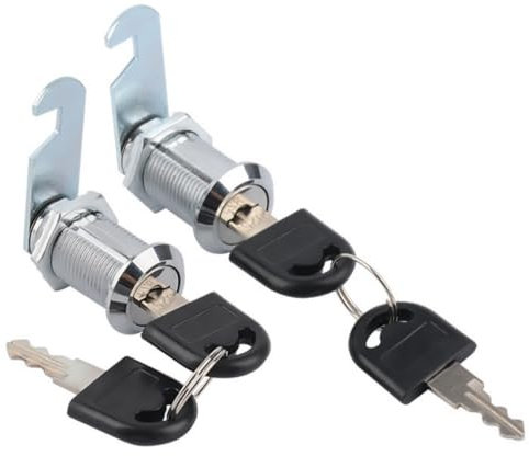 4 Stück Schließzylinder aus Metall für Schränke, Nockenschlösser mit ähnlichem Schlüssel, Schubladenschloss mit 2 verschiedenen Verriegelungsplatten (30 mm)