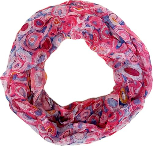 Jeamis Kreis Seide Loop Farbverlauf Frühling Rundschal Rainbow Unisex Sommer Leicht Schal Stola Dots