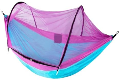 Hamaca de liberación rápida con mosquitera, tela de paracaídas, hamaca de camping para viajes y actividades al aire libre