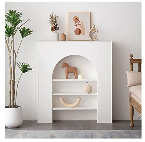 Fireplace Surround Mantel Electric Fireplace Stove Mantel Surround French Decorative Cabinet Fireplace Simulation Display Cabinet Living Room Fireplace Stove Mantel Trim Surround, White Fireplace Deco