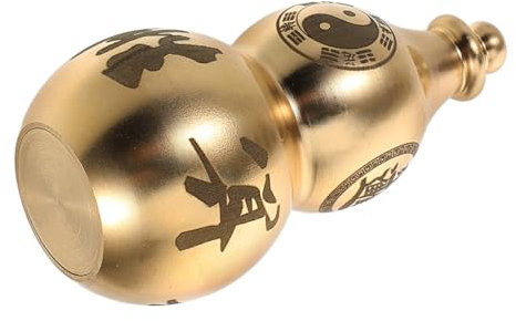 Amosfun Brass Gourd Statue Golden Metal Craft Elegant Design and Vintage Charm, Versatile Decor and Collectible Figure Sculpture, for Housewarming Parties and Office Tabletop Display