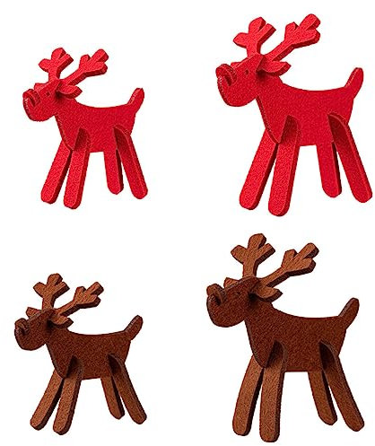 GRIRIW 4 Stück Dekorativer Elch Für Weihnachten Heimdekoration Weihnachtsparty-zubehör Rentier-dekor Für Schreibtisch Rentier-ornament Aus Vliesstoff
