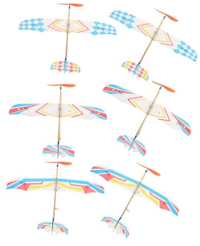 VANZACK 6pcs Rubber Band Airplane Model Kits Plane Models for Adults Glider Plane Toys Airplane Toys Enhance Hand-eye Coordination Made of Material