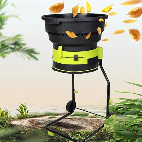Trituradora De Hojas Eléctrica para Jardín,Biotriturador eléctrico picadora de hojas,Trituradora De Hojas De 2500 W con Ruedas,8000 RPM con Embudo 54 Cm Diámetro para Limpieza,20mpowercord