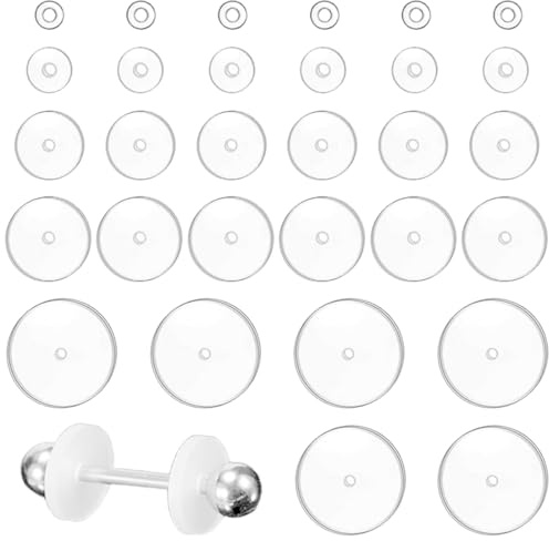 30PCS Gemischte Größe Anti Wildfleisch Piercing Disc, Keloid Disc für Piercing Bump Clear Disc Pads zu stabilisieren Ohrringe Stopper Earlobe Unterstützung Patches,anti wildfleisch disc plättchen
