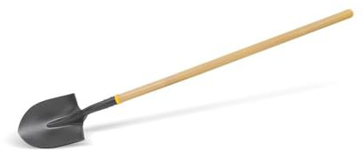 blizz-z Titan-Spatenschaufel mit Holzstiel in Profiqualität | Stiellänge: ca. 1,20 m - Gartenspaten, Bauspaten, titangehärtet, vormontiert