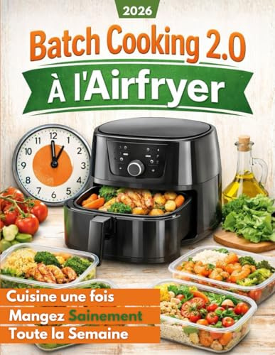 Batch Cooking 2.0 [à l’Air Fryer] : Cuisine Une Fois, le Plus Rapidement et Facilement Possible, et Mangez Sainement Toute la Semaine Grâce à la Friteuse à Air