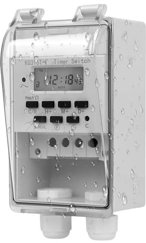 Programmierbarer Zeitrelaisschalter, 220 V 10A Digitale Zeitschaltuhr, Intelligenter Zeitschaltuhr, Digitaler LCD-Timer mit wasserdichter transparenter Abdeckung, Elektronischer Timer
