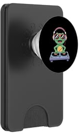Rana DJ Divertido Tocadiscos Audífonos PopSockets PopWallet para MagSafe