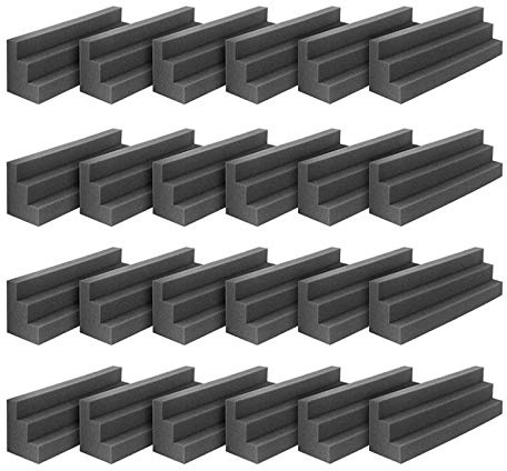 Dropfree 24 Pcs Traps Acoustic Foam Panels Sound Proof Padding,Studio Foam for Corner Soundproofing Foam,Sound Proof Foam