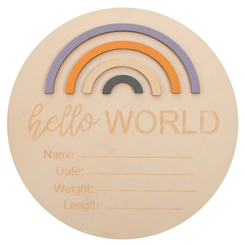 MUELODSIC Monthly Wood Discs Wooden Name Signs for Nursery Baby Month Baby Cards Assorted Color Wood Material No Burrs Safe to Hands for New Parents at Home Or Hospital