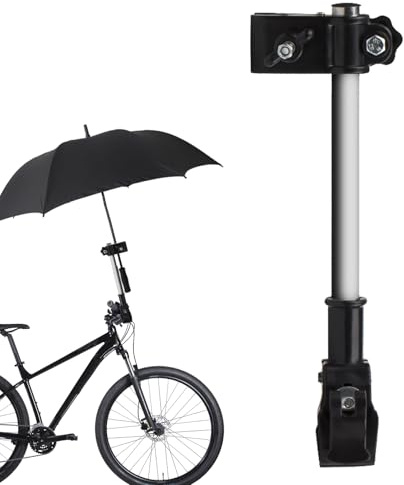 Motorcycle Umbrella Holder – ABS Alloy Clamp, Detachable Handlebar Connector, Flexible Sunshade Arm, Universal Stability Fixture For Bikes | Use Mobility Scooter Baby Carriage Camping Commutin