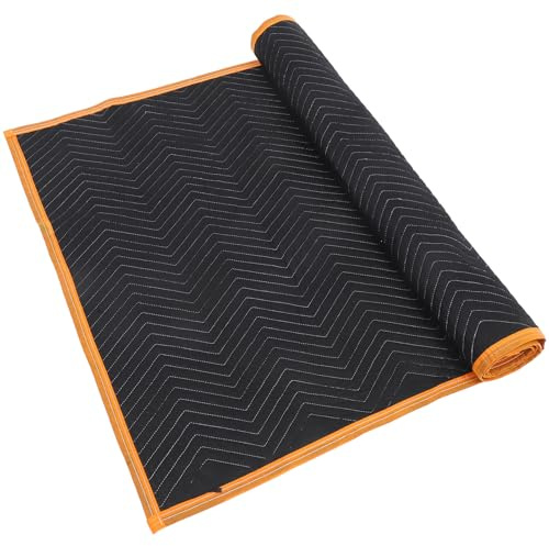 Toddmomy Coperta da Trasloco Imbottita Non Tessuto Nero Bordi Arancioni Coperta per Mobili Pesante Trapuntata Protezione Antigraffio per Trasporti e Spostamenti per Mobili e Pavimenti