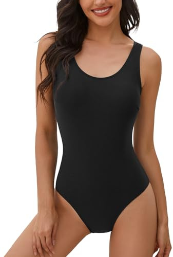 UMIPUBO Maillot de Bain 1 Pièce Femme Ventre Plat Maillot à Bretelles Larges Dos Nu en U, Séchage Rapide Swimsuit pour Piscine Plage