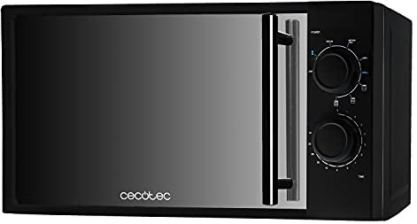 Cecotec Micro-ondes All Black Grill. Capacité de 20 L, 700 W de Puissance, gril de 900 W, 9 Niveaux de Fonctionnement, Minuterie 30 minutes, Mode Décongeler, Finition Noir.