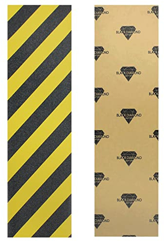 Black Diamond Longboard Skateboard Grip Tape Sheet 10 x 48 Caution