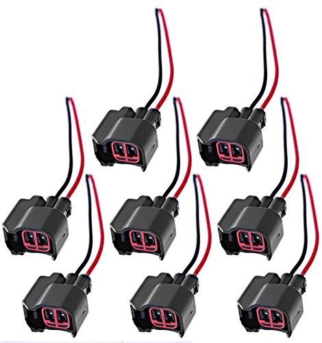 Kraftstoffeinspritzdüse, Pigtail-Anschluss, Stecker Draht EV6, kompatibel mit Ford Mustang F150 F250 Crown Victoria (8 Stück)