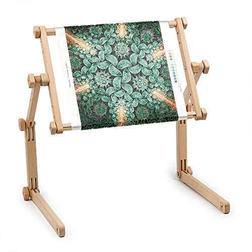Needlework Table and Lap Hands-Free Stand with Adjustable Frame Made of Organic Beech Wood Tapestry Cross Stitch Embroidery Frame Holder (25x32 cm (9.8 х 12.5))