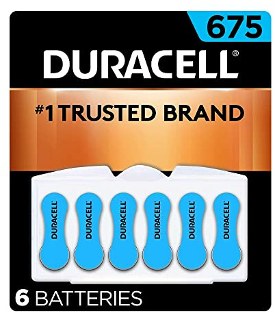 Hearing Aid Batteries Size 675 (Blue) - Long Lasting Battery with EasyTab for Ease of Installation - 6 Count