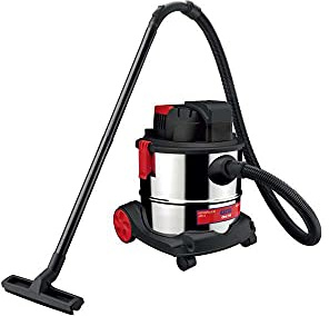 Excel K-904 - Aspirapolvere Portatile Robusta con Ruote Piroettanti e Serbatoio in Acciaio Inox da 20 Lt, Batteria 18V