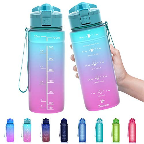 Zounich Trinkflasche Kinder Auslaufsichere 1L/700ml/500ml-BPA frei trinkflaschen Sport Tritan Kunststoff Wasserflasche für Sport, Fahrrad, Schule, kohlensäure geeignet Sportflasche