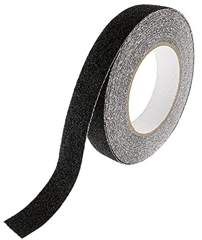 SeKi Antirutsch Klebeband Rutschhemmend schwarz, 25mm x 10 Meter, Rutschfestes Sicherheitsband für Treppen, Stufen, Fliesen, Rampen, Leiter oder den Bodenbelag; Antirutschband selbstklebend