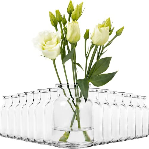 Giessle® 15x Mini Vasen aus Glas Dekoflasche 9cm Vase Set Väschen kleine Blumenvase Tischvase Blumenväschen