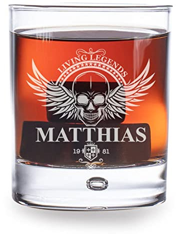 AIGAT 1 vaso de whisky personalizado como gran idea de regalo para hombres, regalo de padrino de boda, tamaño 280 ml