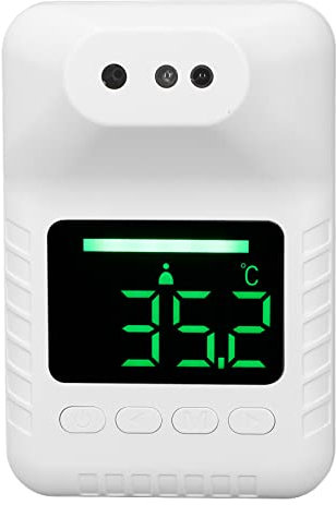 Thermomètre mural, thermomètre frontal infrarouge avec écran d'affichage, rechargeable par USB/alimenté par pile, détecteur de température sans contact à lecture instantanée pour les hôpitaux