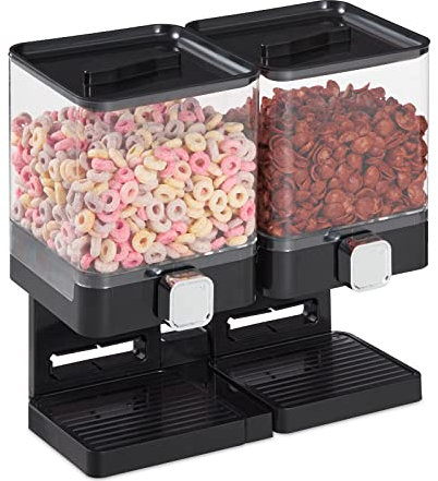 Ecoodisk Cereal Dispenser Double Cereal Dispenser for Cereal, Muesli Dispenser with Paddle Wheel, Kitchen Accessories for All Storage Container Needs
