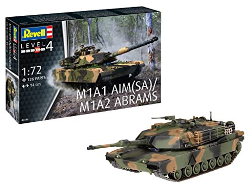 Revell M1A2 Abrams Tank RV03346 Modellbyggsats, Flerfärgad, 1:72