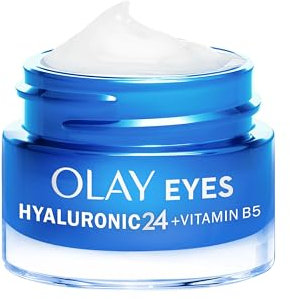 Olay Hyaluronic Acid Eye Cream, Skincare With Niacinamide 99% Purity And Vitamin B5 (Panthenol). Hydrating Skin Care with 3 Actions: Plumps, Smooths, Hydrates. Non Greasy, Non Sticky, 15ml