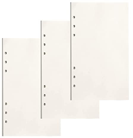 PALUDO 3 Packungen A6 Nachfüllpapier, 135 Blätter Blanko, 6 Löcher Nachfülleinlagen Loose Notizpapier für Filofax Bullet Ringbücher Notizen Skizze